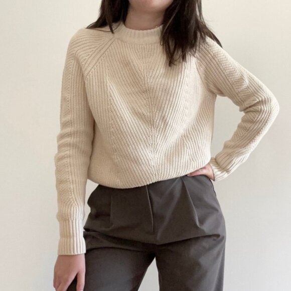 FRANK&OAK Cream Knit Sweater - XS - Picture 1 of 7
